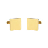 gold steel square cufflinks