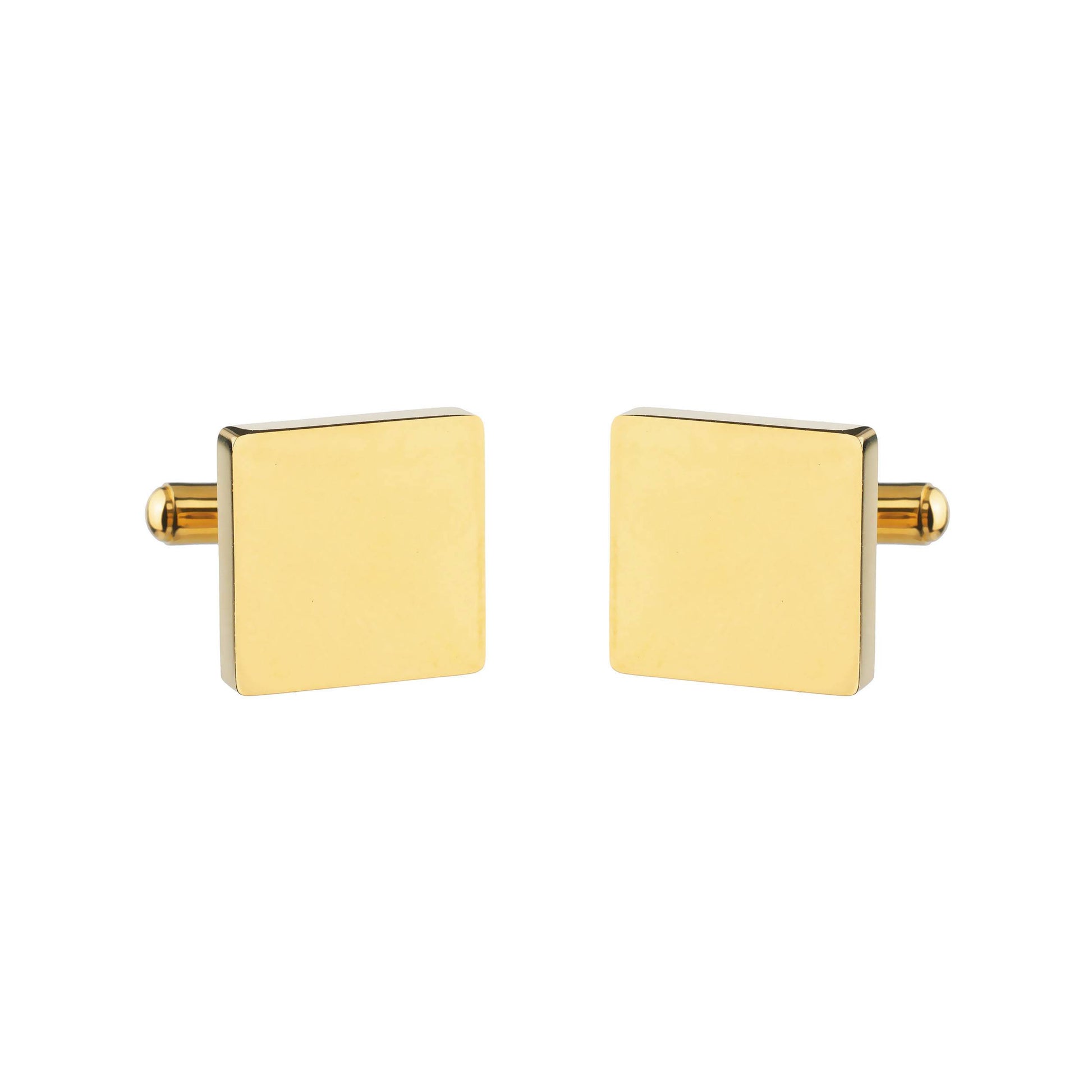 gold steel square cufflinks