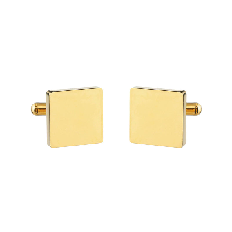 gold steel square cufflinks