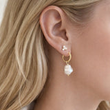 Trio Pearl Stud Earrings