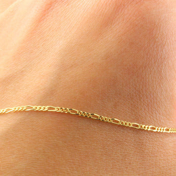gold figaro chain anklet