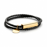 Gold Leather Wrap Bracelet