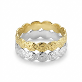 gold or silver hammered circle band ring