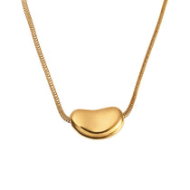 gold pebble necklace with foxtail chain