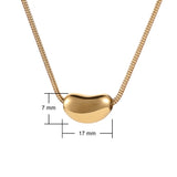 gold pebble pendant is 7 - 17mm on foxtail chain