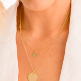 Yellow Gold Mini Disc Satellite Necklace