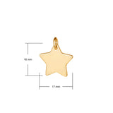 gold star pendant 17mm x 16mm 