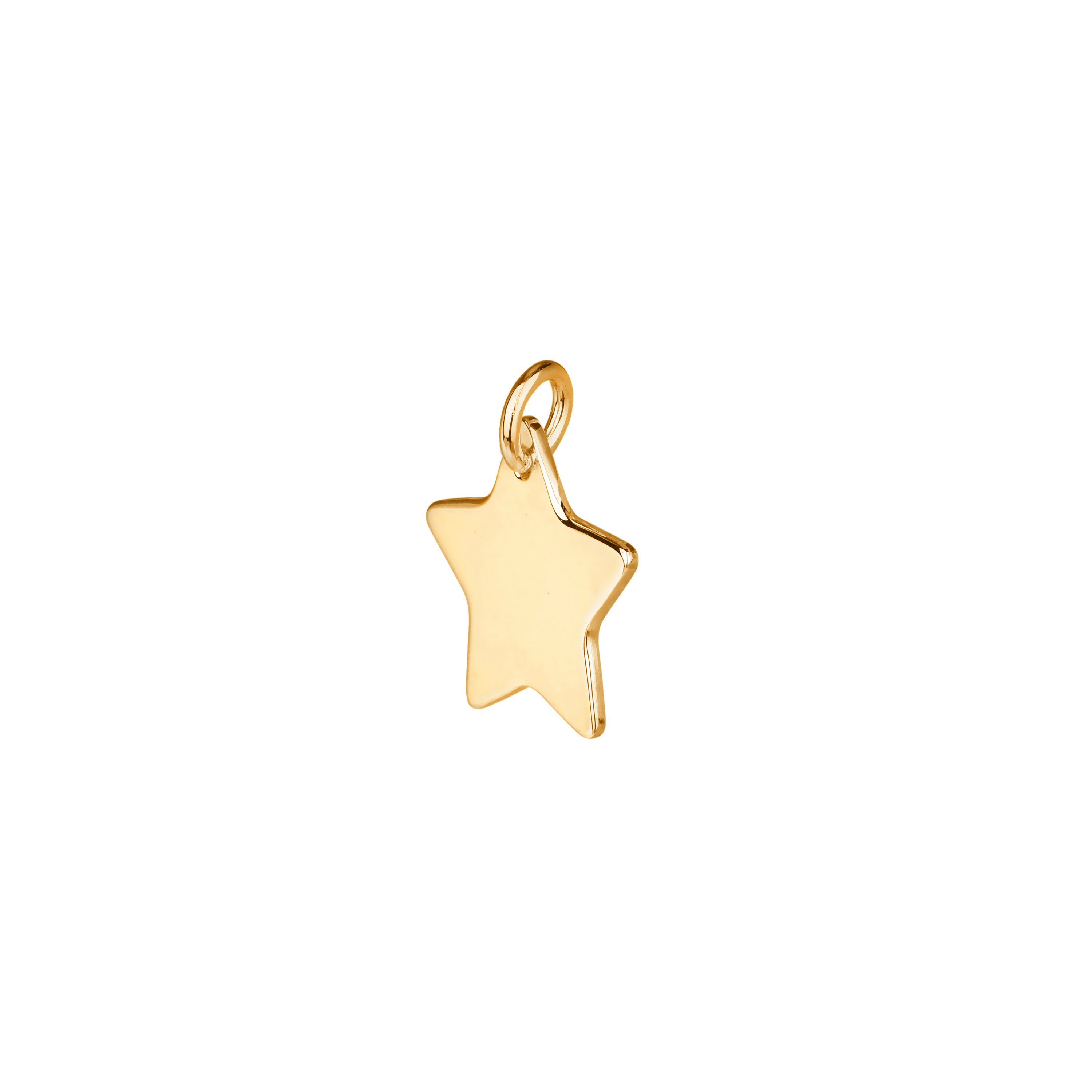 gold star pendant side view add engraving to both sides