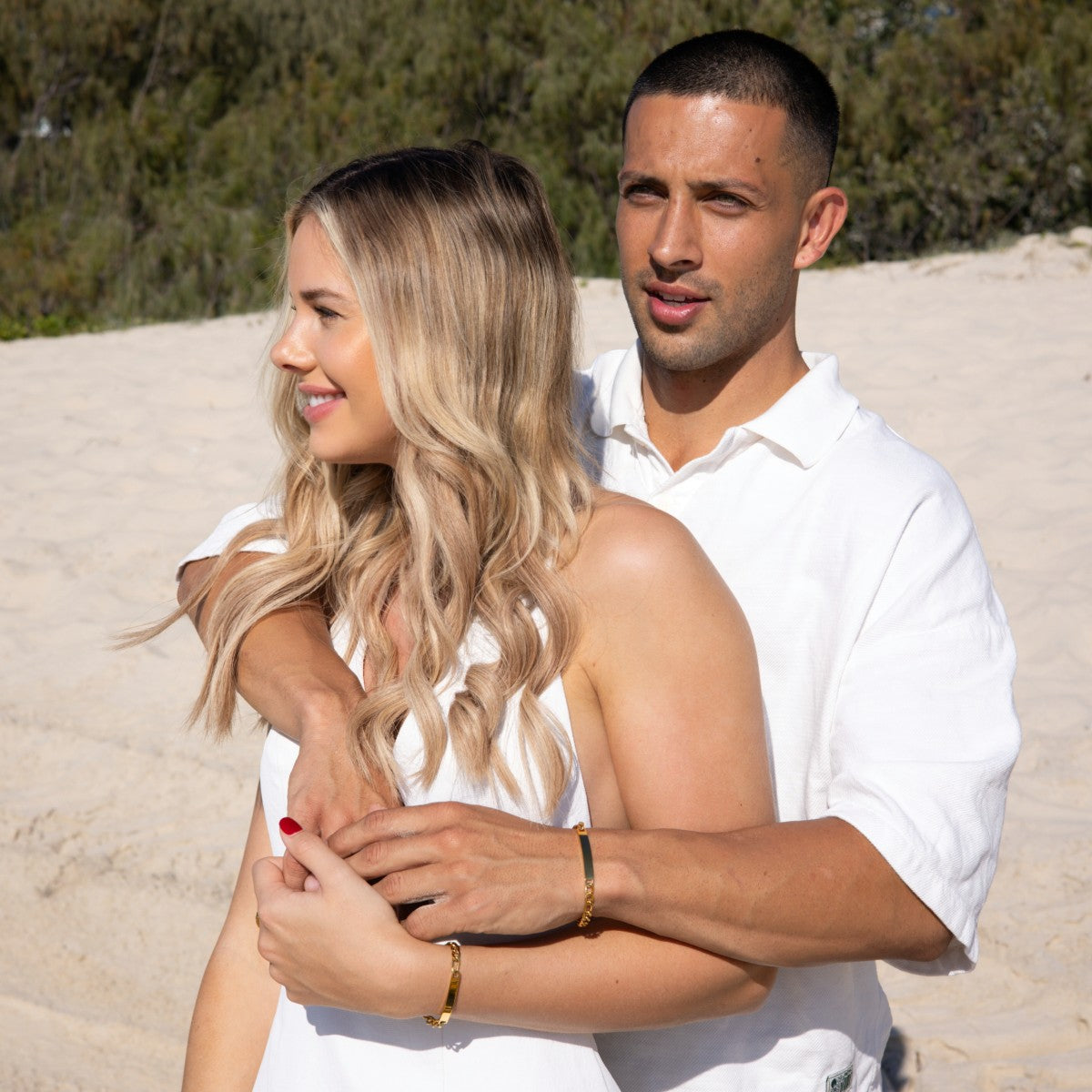 personalised gold id bracelet for men and women 