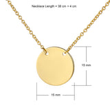 15mm suspened disc necklace