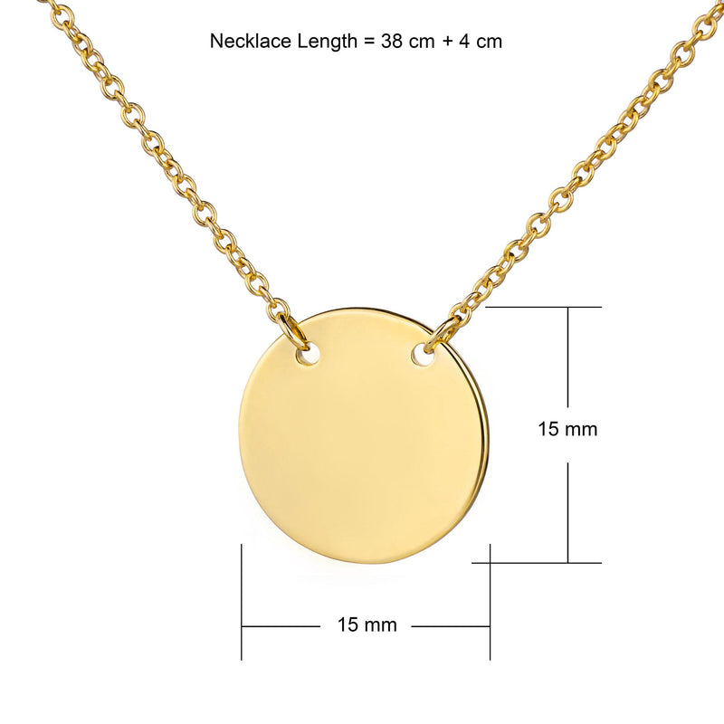 15mm suspened disc necklace