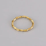 gold twisteed rope ring made from sterling silver plated gold 