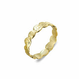 gold hammered circle band ring
