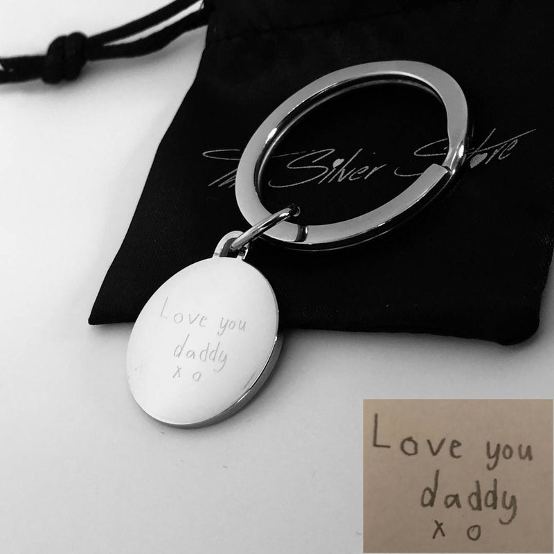 handwriting engraved on keyring