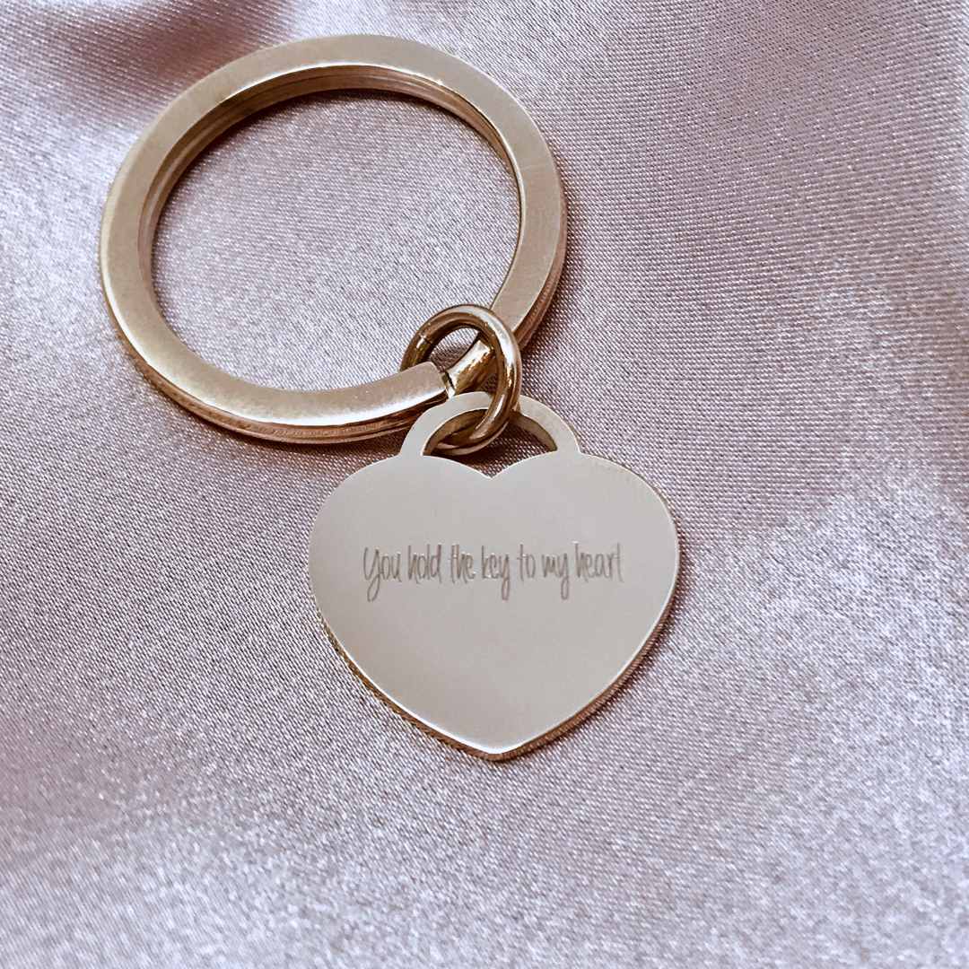 heart keyring engraved