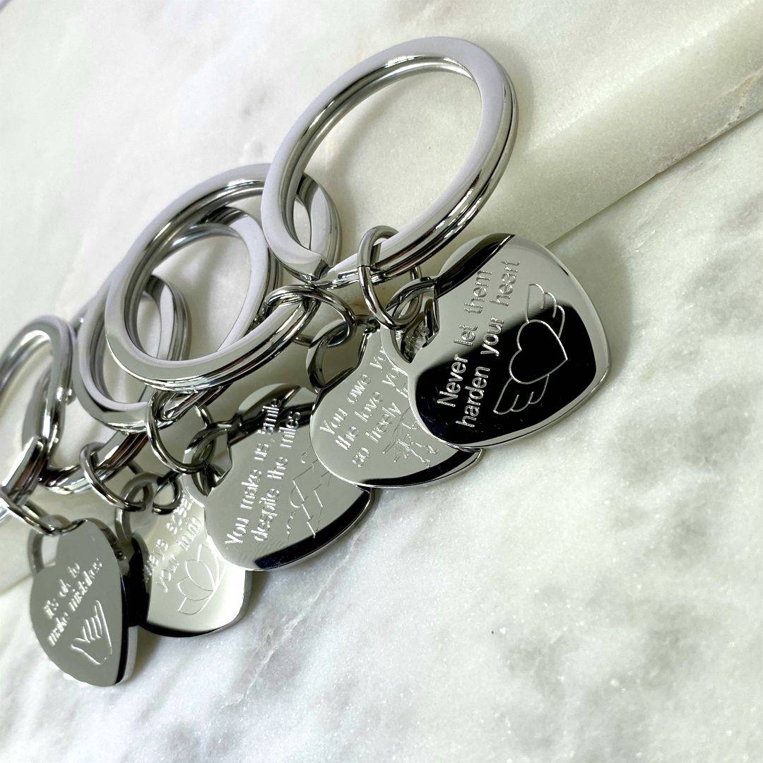 Engraved Heart Keyring