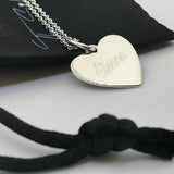 Engraved Silver Heart Pendant