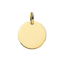 Large 20mm Yellow Gold Plated Disc Pendant you can engrave