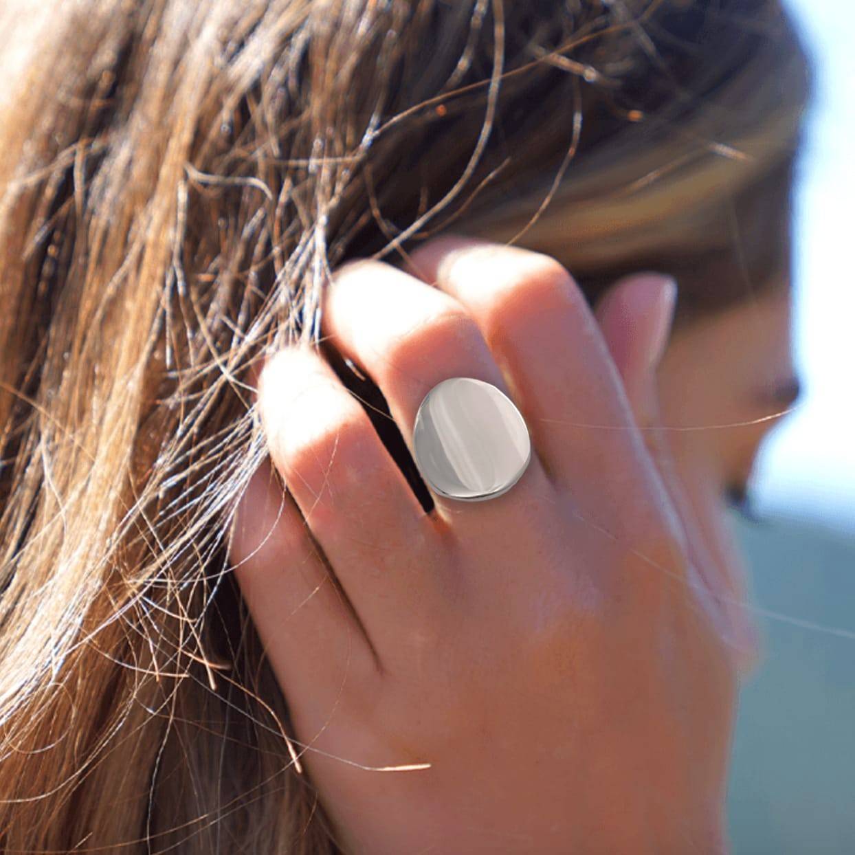 large disc ring - engraved jewellery