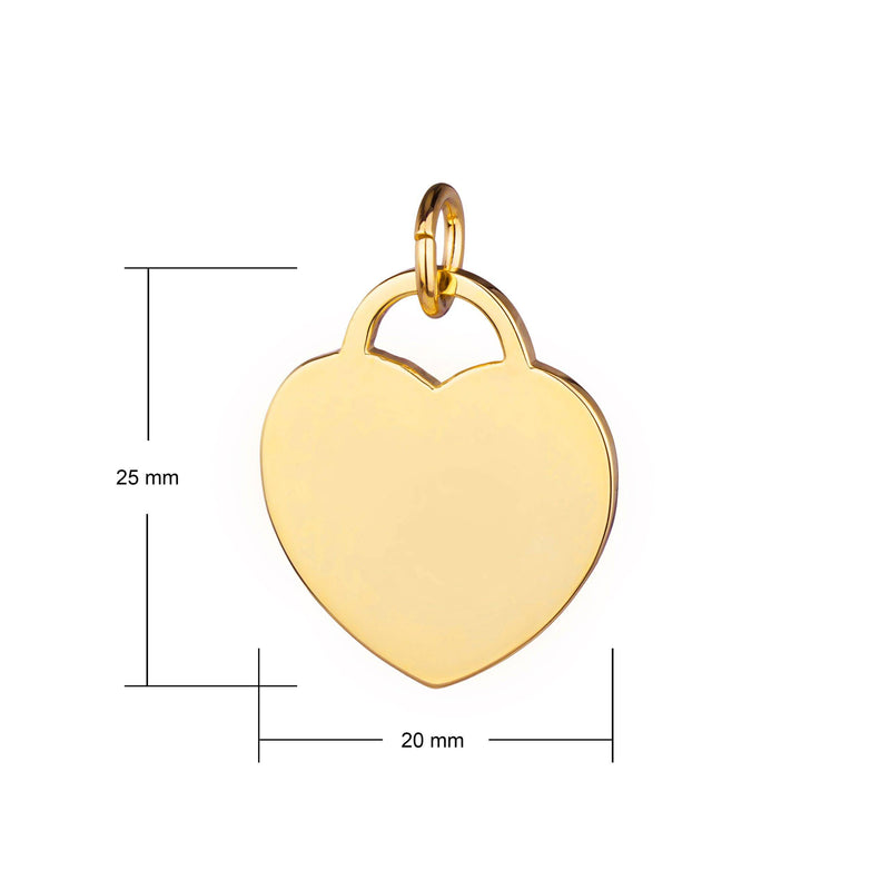 large heart tag pendant dimensions