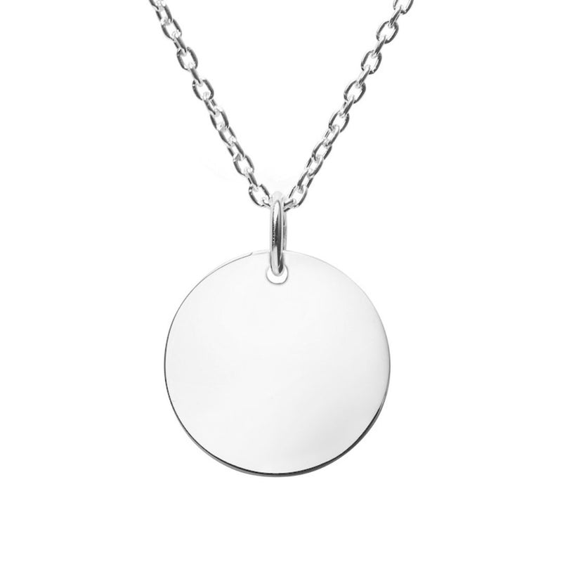 large disc necklkace with 70cm cable chain add engraving to pendant