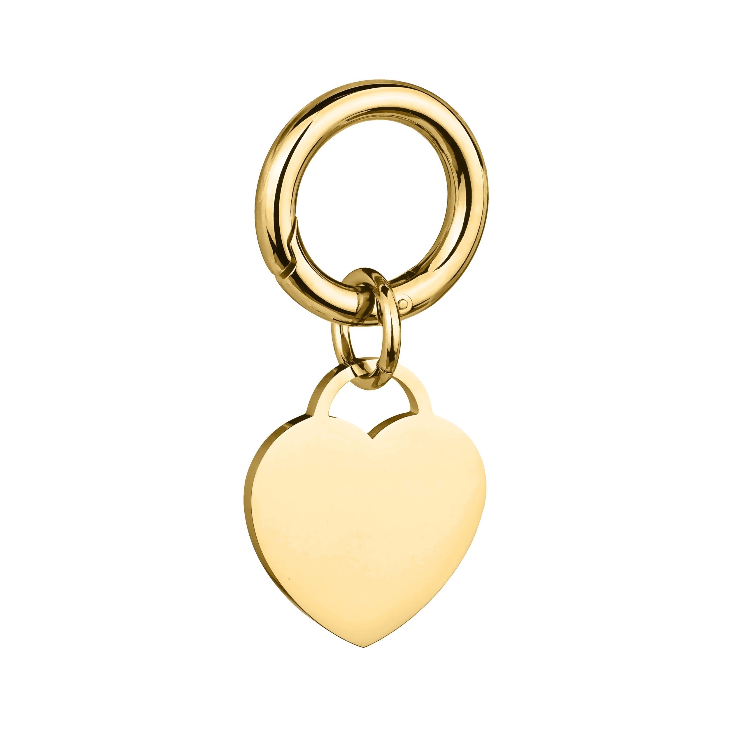 engrave this gold large heart pet tag