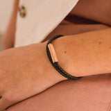 Rose Gold Leather Wrap Bracelet