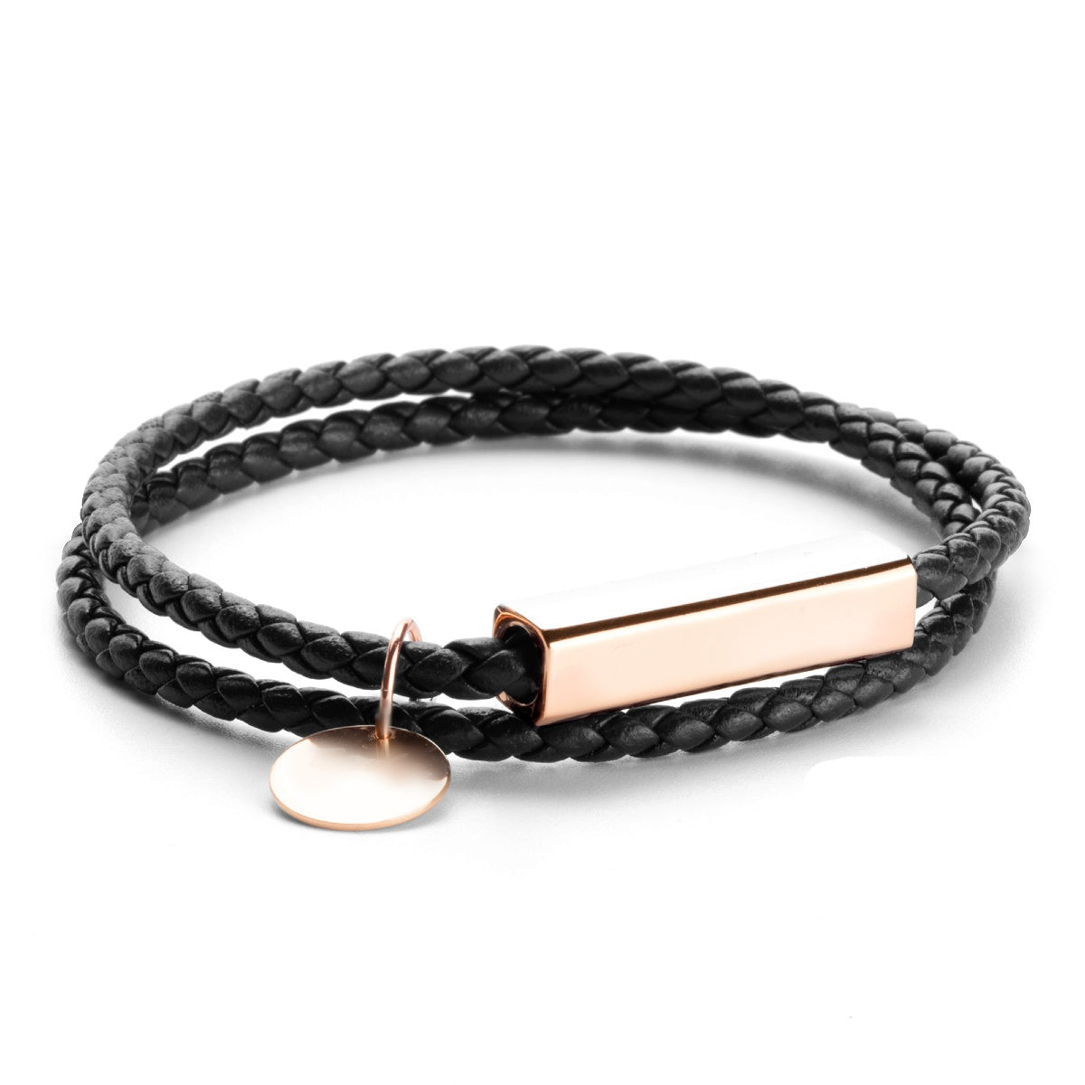 Rose Gold Leather Wrap Bracelet