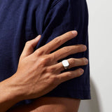 Mens Sterlings Silver Cushion Signet Ring