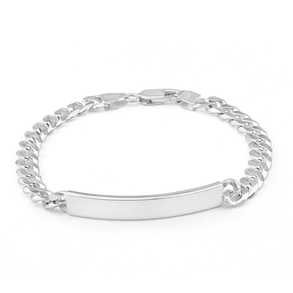 mens 250 gauge Id bracelet sterling silver