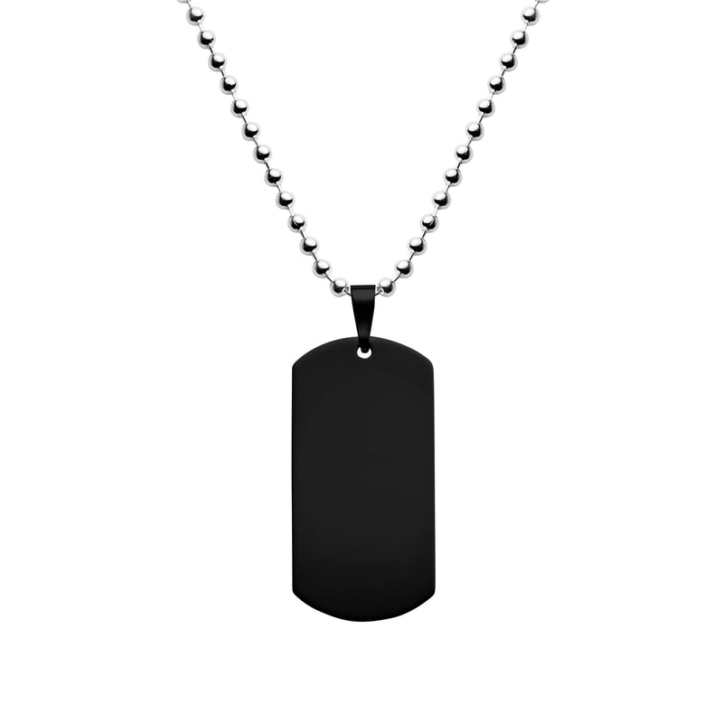 mens black dog tag necklace