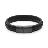 mens black leather bracelet