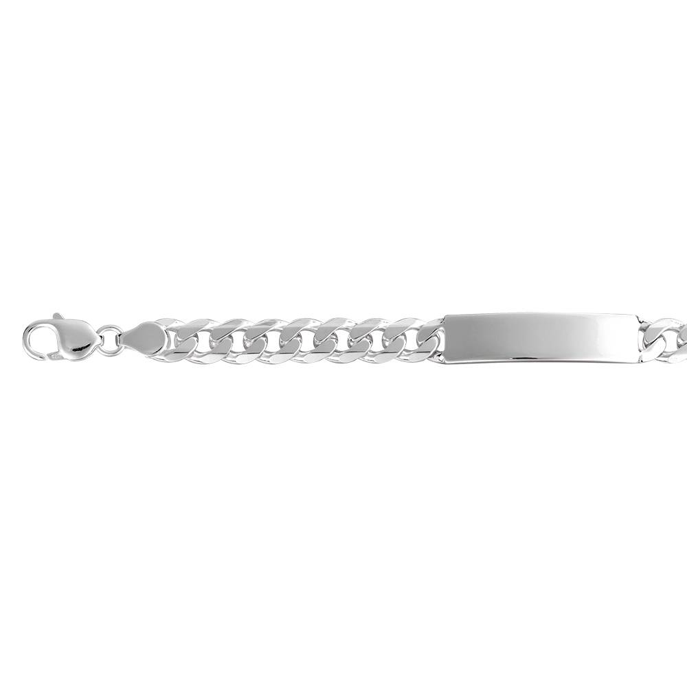 mens curb ID sterling silver bracelet