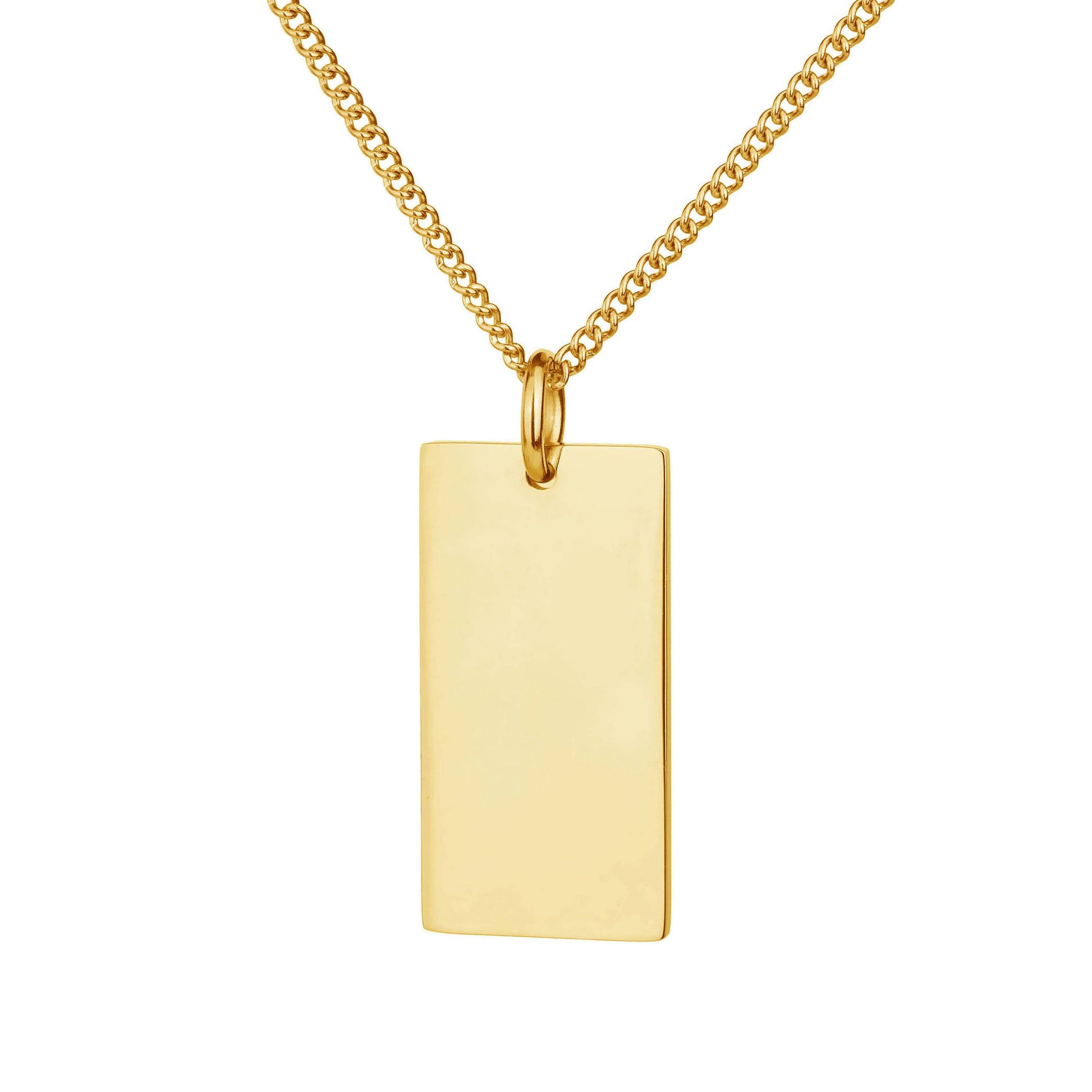 men's gold steel bar necklace