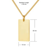 men's gold steel bar necklace dimensions