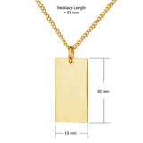 men's gold steel bar necklace dimensions