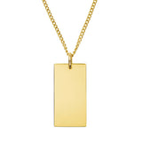 mens gold steel bar necklace