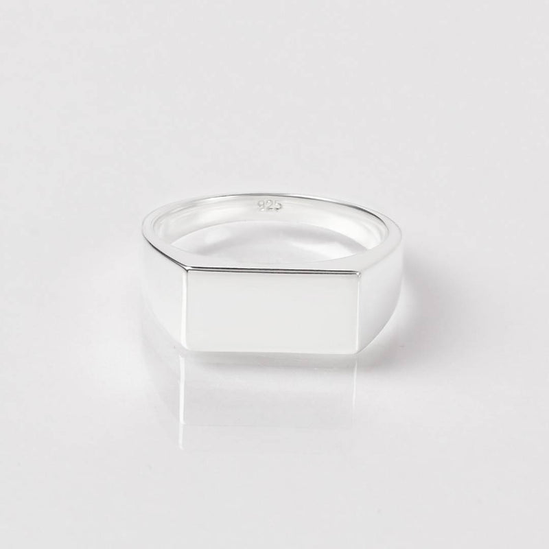 mens rectangular signet ring