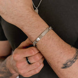 mens steel engraved bracelet