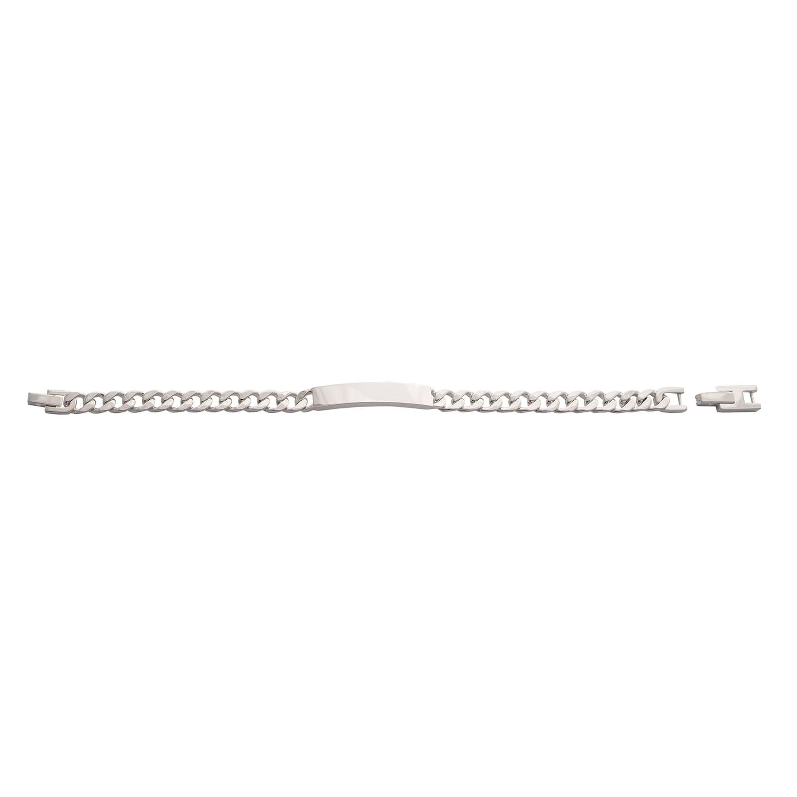 mens sterling silver id bracelet with extender link