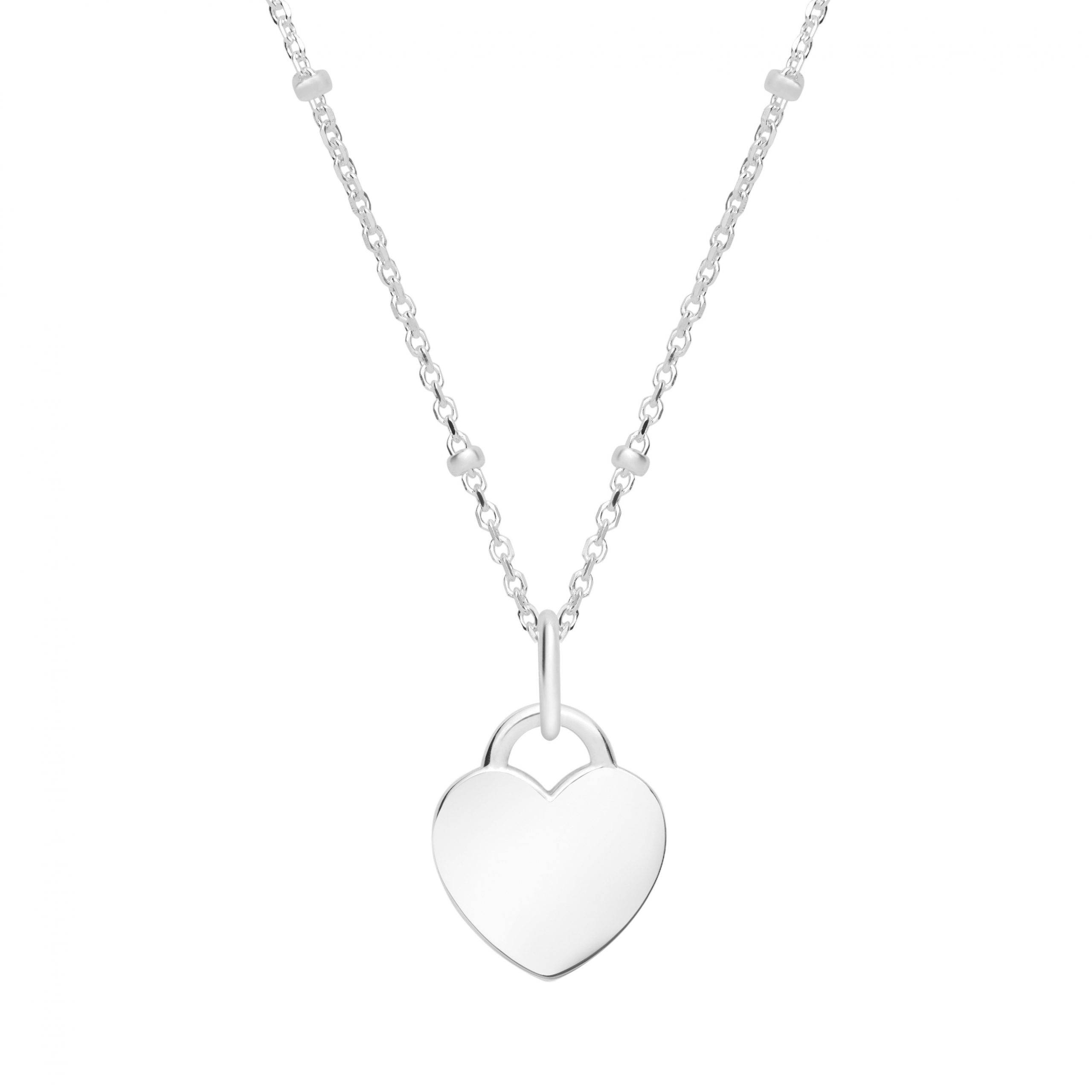 mini heart tag necklace can be engraved