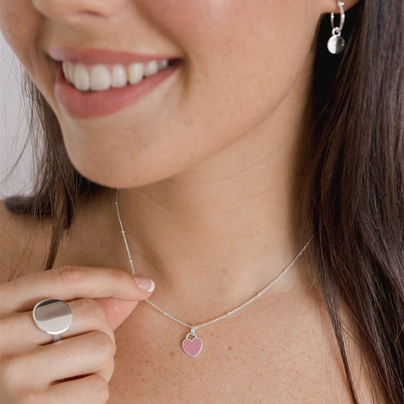 Tiffany Small Heart Necklace Pink Mini Heart Pendant