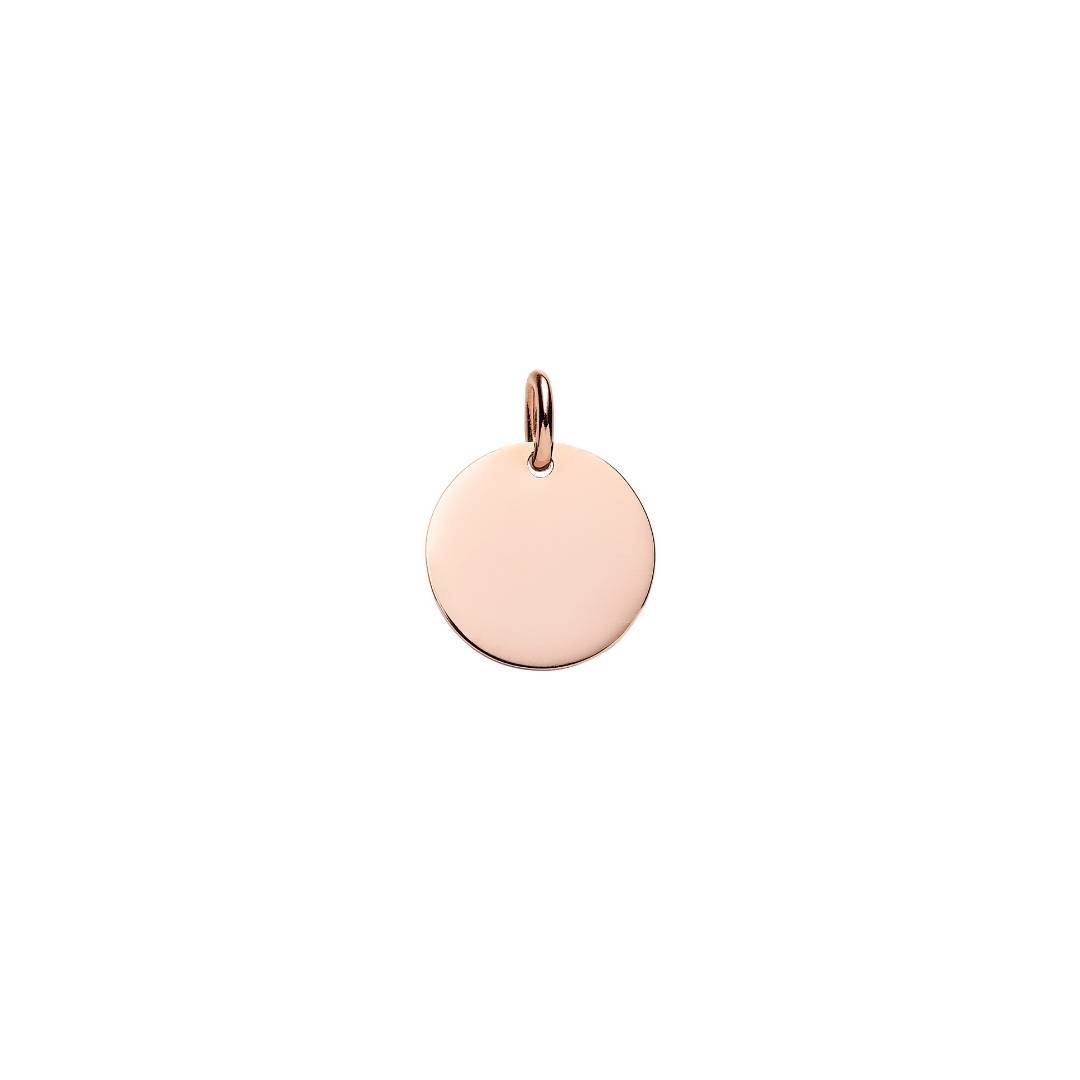 mini rose gold disc pendant - initial disc pendant