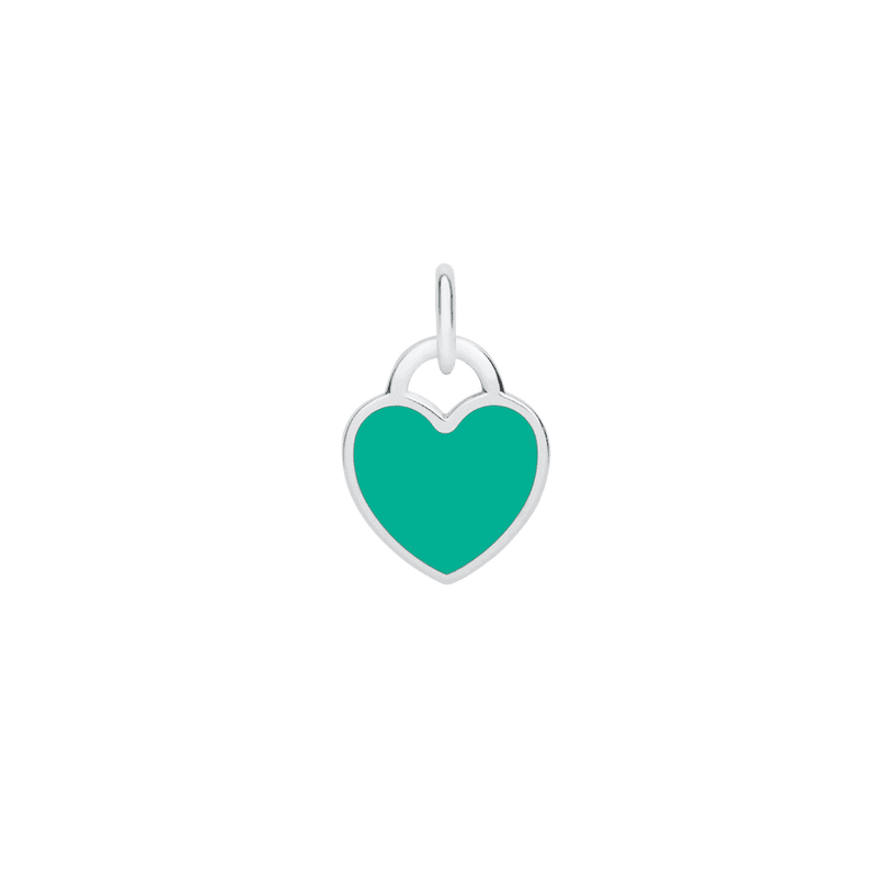 mini teal heart pendant