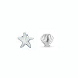 Seashell and Starfish Stud Earrings