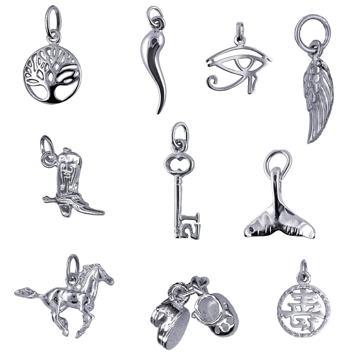 mixed sterling silver charms