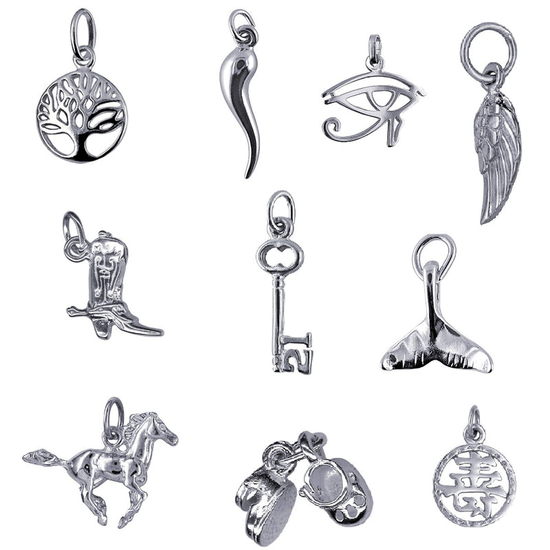 mixed sterling silver charms