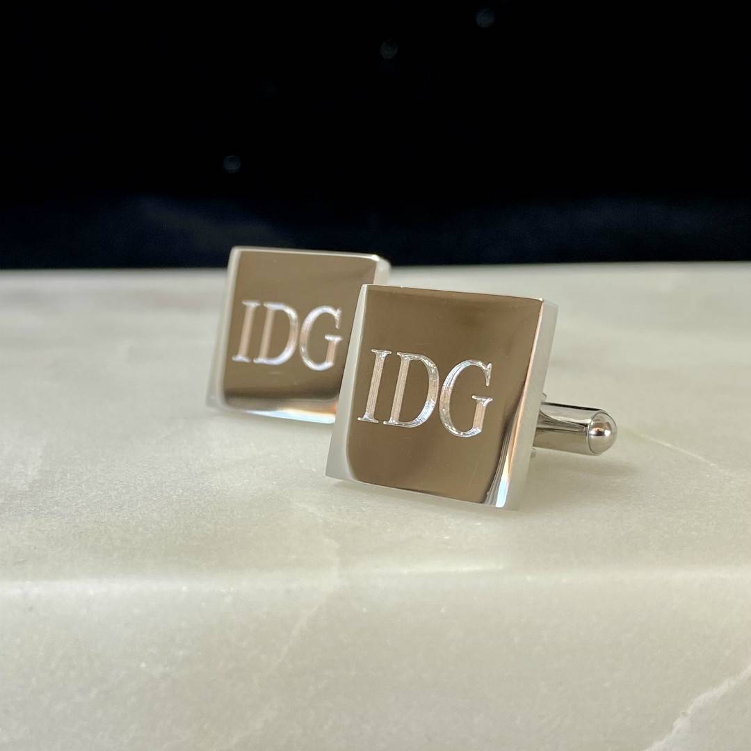 monogram cufflinks engraved with initials