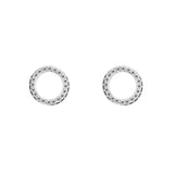 Sterling silver open circle CZ stud earrings