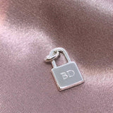 Engraved Silver Lock Pendant